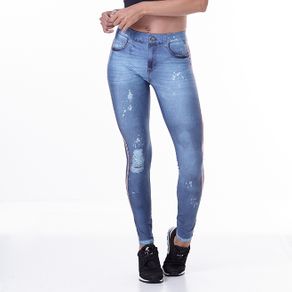 Calça Legging Feminina Printed Jeans - M
