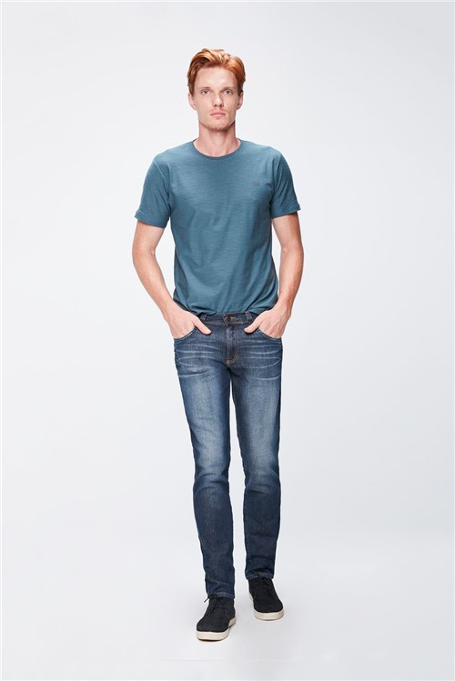 Calça Reta Jeans Básica Masculina