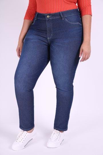 Calça Reta Jeans com Elastano Plus Size 46