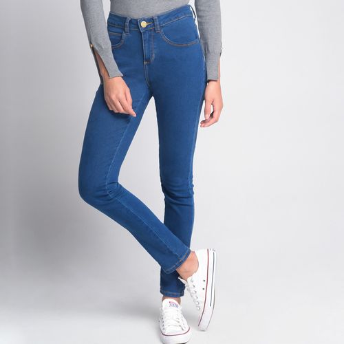 Calça Skinny Jeans Azul Médio - 42