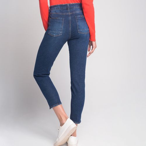 Calça Skinny Puídos Jeans Azul - 42