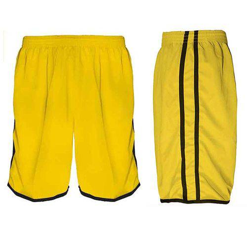 Calção de Futebol Futsal Musculação Lotus - Amarelo/preto - Adulto - Kanga