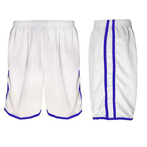 Calção de Futebol Futsal Musculação - Lotus - Branco/azul - Adulto - Kanga