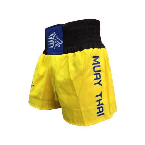 Calção / Short Muay Thai - Stars- Tribal- Azul/amarelo- Uppercut
