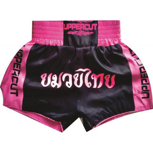 Calção / Short Muay Thai - Traditional - Feminino - Preto/rosa- Uppercut
