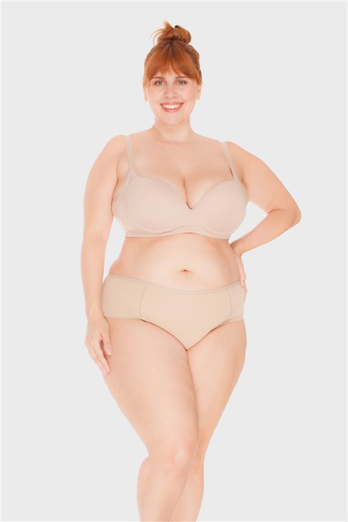 Calcinha Lateral Dupla Plus Size Bege-48