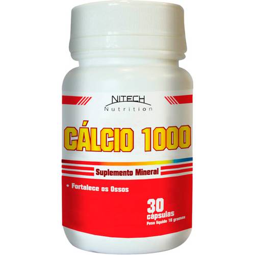 Cálcio 1000 - 30 Cápsulas - Nitech Nutrition