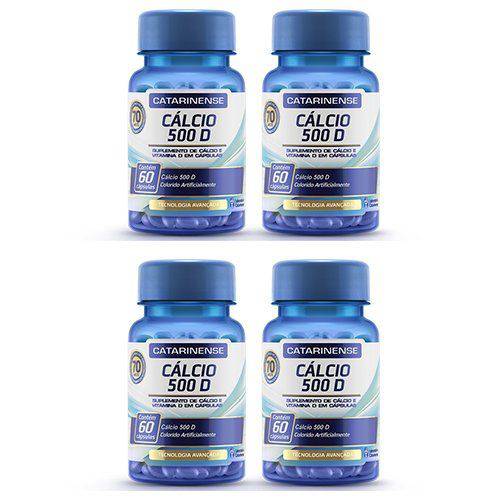 Cálcio 500 D - 4 Un de 60 Cápsulas - Catarinense