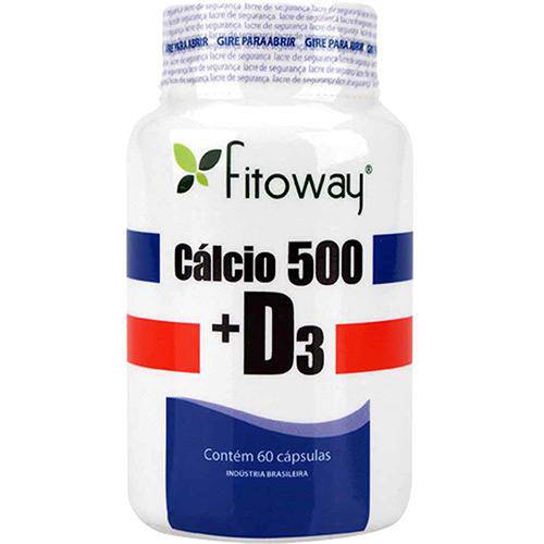 Cálcio 500 + D3 - 60 Cápsulas - Fitoway
