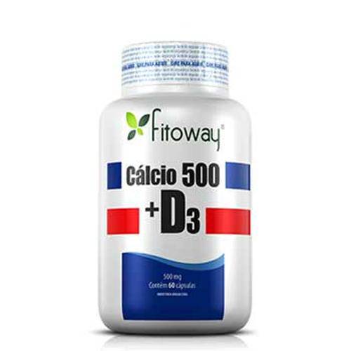 Cálcio 500 + D3 - 60 Cápsulas - Fitoway