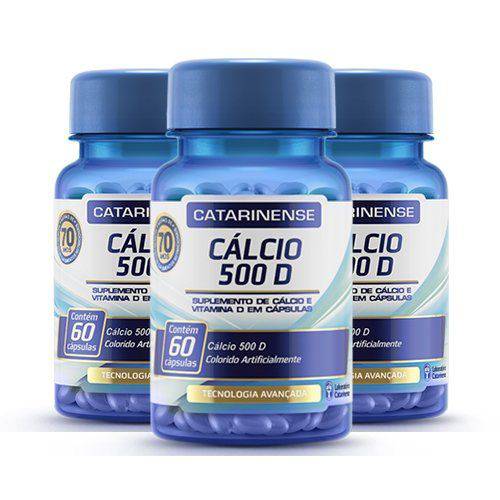 Cálcio 500 D - 3 Un de 60 Cápsulas - Catarinense