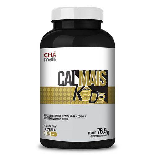 Cálcio CALMAIS K2 D3 850mg - Chá Mais - 90 Caps
