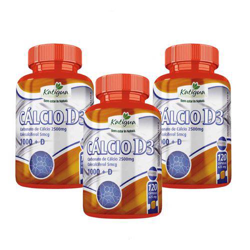 3 Cálcio com Vitamina D3 120 Cáps Cada 625 Mg Katiguá