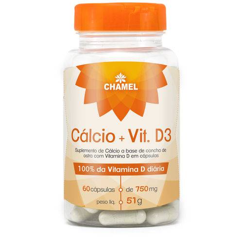 Cálcio com Vitamina D3 - Pote com 60 Cápsulas