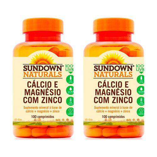 Cálcio e Magnésio com Zinco - 2 Un de 100 Comprimidos - Sundown