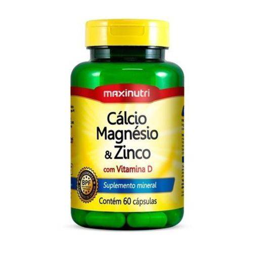 Cálcio + Magnésio + Zinco 60 Cápsulas 600mg Maxinutri