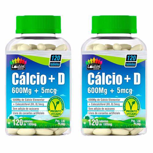 Cálcio + Vitamina D3 - 120 Tabletes - Lauton