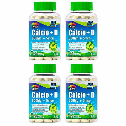 Cálcio + Vitamina D3 - 4 Un de 120 Tabletes - Lauton