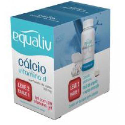 Cálcio + Vitamina D - Kit 120 Capsulas Gel - Equaliv