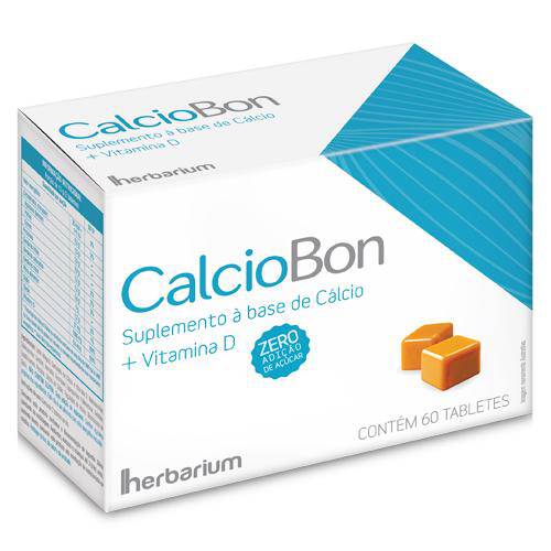 Calciobon Mastigável Sabor Doce de Leite 500mg/100ui C/ 60 Comprimidos Sem Açúcar
