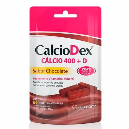 CalcioDex 400+D Tabletes Mastigáveis Sabor Chocolate 60 Unidades
