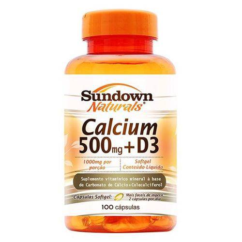 Calcium 500mg + D3 100 Caps - Sundown Naturals