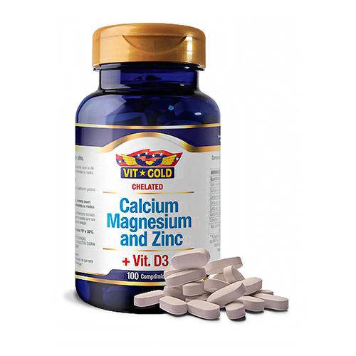 Calcium, Magnesium And Zinc + Vit. D3 (100 Comprimidos) - VitGold