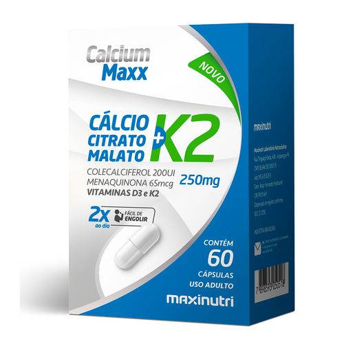 Calcium Maxx e Vitamina K2 - 60 Cápsulas - Maxinutri