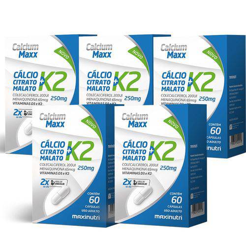 Calcium Maxx + Vitamina K2 - 5x 60 Cápsulas - Maxinutri