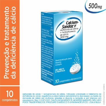 Calcium Sandoz F Efervescente com 10 Comprimidos
