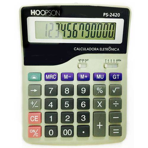 Calculadora 12 Dígitos PS-2420 com Luz Teste de Nota Falsa