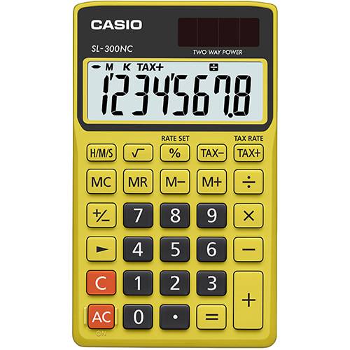 Calculadora Básica 8 Dígitos SL-300NC Amarelo - Casio