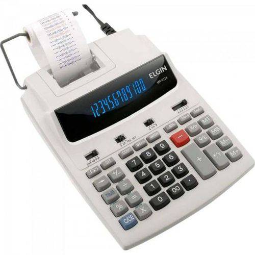 Calculadora C/Bobina Bicolor MR6124 Branco ELGIN