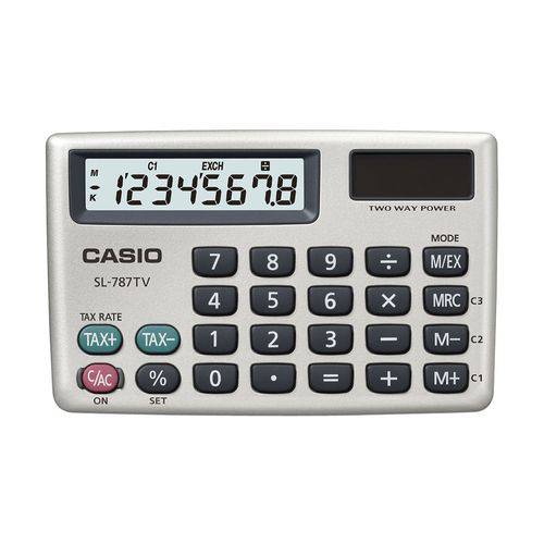 Calculadora Casio Bolso Horizontal 8 Dígitos SL-787TV-GD