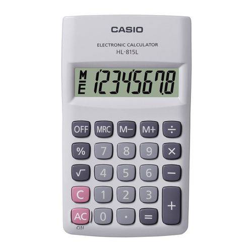 Calculadora Casio Bolso Vertical Visor 8 Dígitos HL-815L-WE