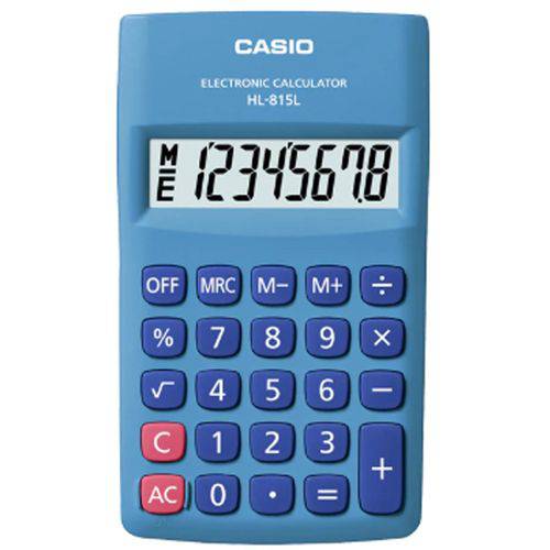 Calculadora Casio de Bolso Hl-815l-bu - Azul