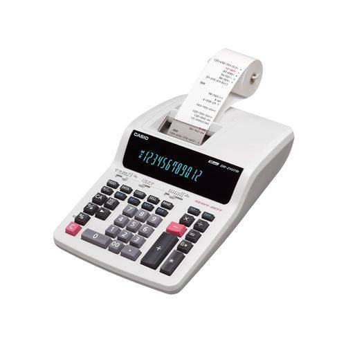 Calculadora Casio de Mesa DR210TM-WEBE 220 V com Impressora 4,4 Linhas 12 Dígitos - Branca
