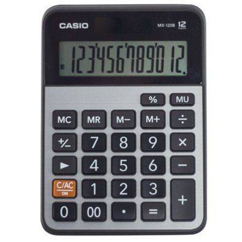 Calculadora Casio Eletrônica 12 Dígitos MX-120B Preta e Prata