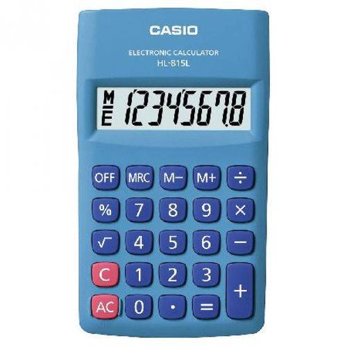 Calculadora Casio Hl-815l-bu de Bolso, Visor 8 Dígitos - Azul