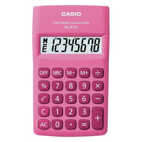 Calculadora Casio Hl-815l-pk de Bolso, Visor 8 Dígitos - Rosa