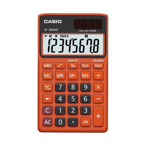 Calculadora Casio Portátil Color, Visor Xl, 8 Díg e Alimentação Dupla Sl-300nc - Casio