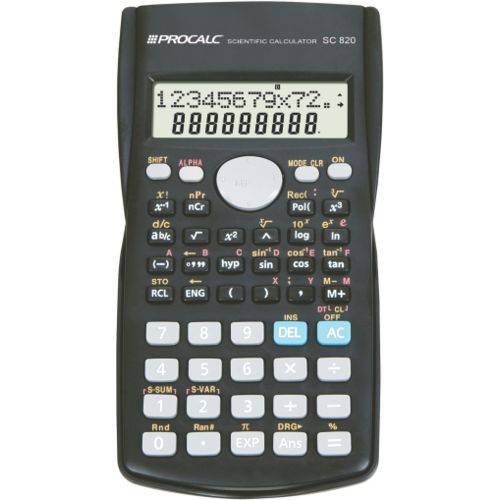 Calculadora Cientifica 10 Dígitos + 2 - Sc820 240 Funções Procalc