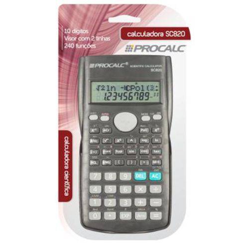 Calculadora Científica Procalc Sc820 com 240 Funções - 10 Dígitos
