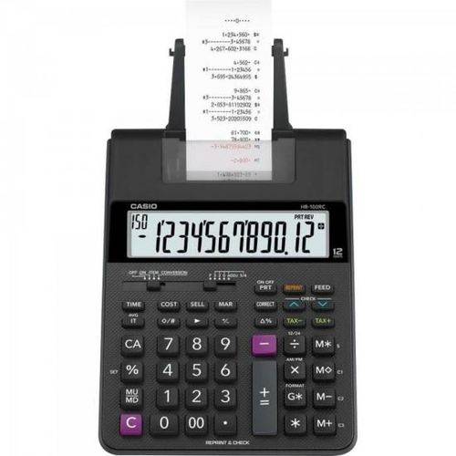 Calculadora com Bobina 12 Dígitos Bivolt Hr100rc Preta Casio