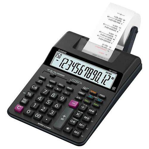 Calculadora com Impressora Casio Hr-100rc com Função de Relógio e Calendário - Preta