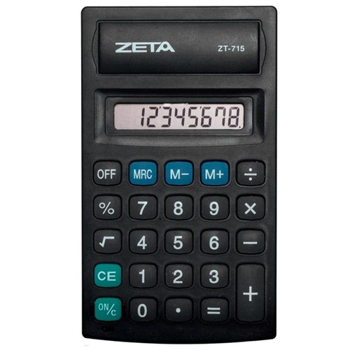 Calculadora de Bolso 8 Digitos AA ZT715 - Zeta