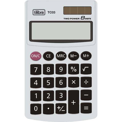 Calculadora de Bolso 8 Dígitos Grande TC03 Branca