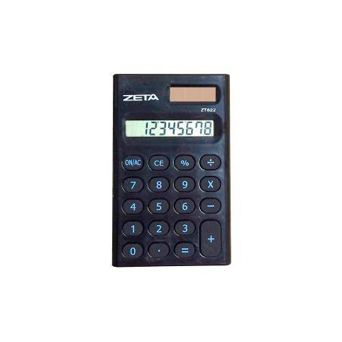 Calculadora de Bolso Básica com Porcentagem 8 Dígitos Zeta Zt662bk Preto