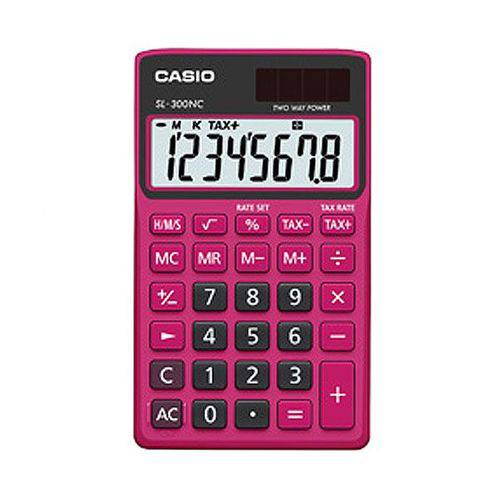Calculadora de Bolso Casio Colorful SL-300NC-BRD-S-DH 8 Dígitos, Preta e Vermelha