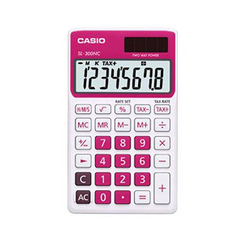 Calculadora de Bolso Casio Corlorful SL-300NC-RD-S-DP 8 Dígitos, Cálculo de Hora, Cálculo de Bolso,